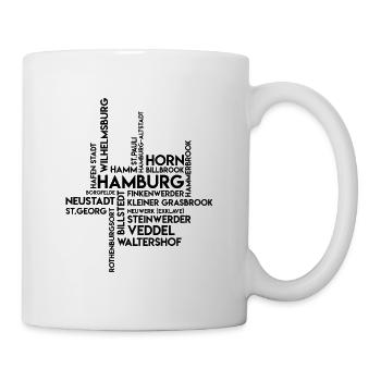 Hamburger Bezirke - Deutschland Souvenir Hamburg - Tasse - Weiß - Rechts