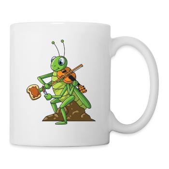 Geige Grille Geigenspieler Multitasking Brot - Tasse - Weiß - Rechts