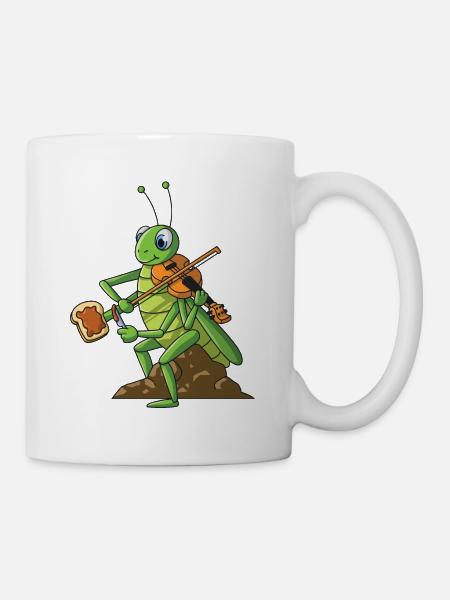 Violin cricket violin player multitasking bread - Mug - white