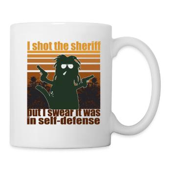 Rasta Cat Shot The Sheriff Cannabis Marihuana - Tasse - Weiß - Rechts