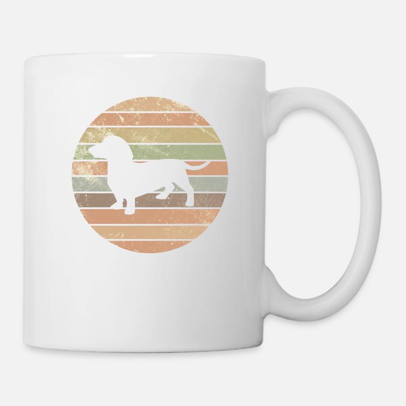 Cadeau de chien rétro teckel teckel teckel - Mug blanc - blanc