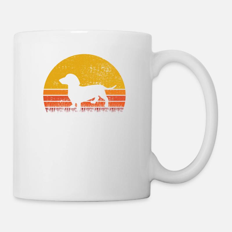 Dackel Retro Hund Hundeliebhaber Teckel Geschenk - Tasse - Weiß
