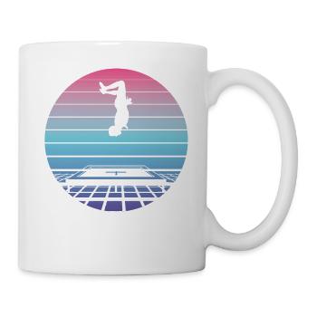 Trampolin Springen Sprung Vaporwave Retro Geschenk - Tasse - Weiß - Rechts