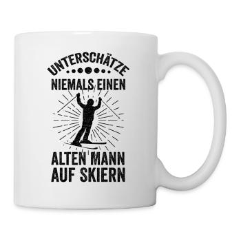Ski Skifahren Skifahrer Geschenk Lustige Sprüche - Tasse - Weiß - Rechts