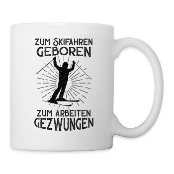 Skifahren Apres Ski Wintersport Skifahrer Lustige - Tasse - Weiß - Rechts