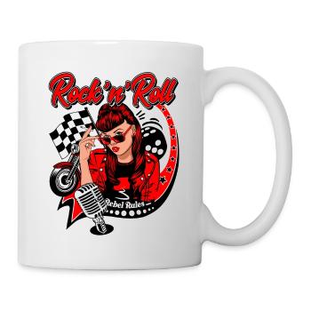 Rockabilly Vintage Rocker Rock N Roll Pinup - Mug blanc - blanc - Droite