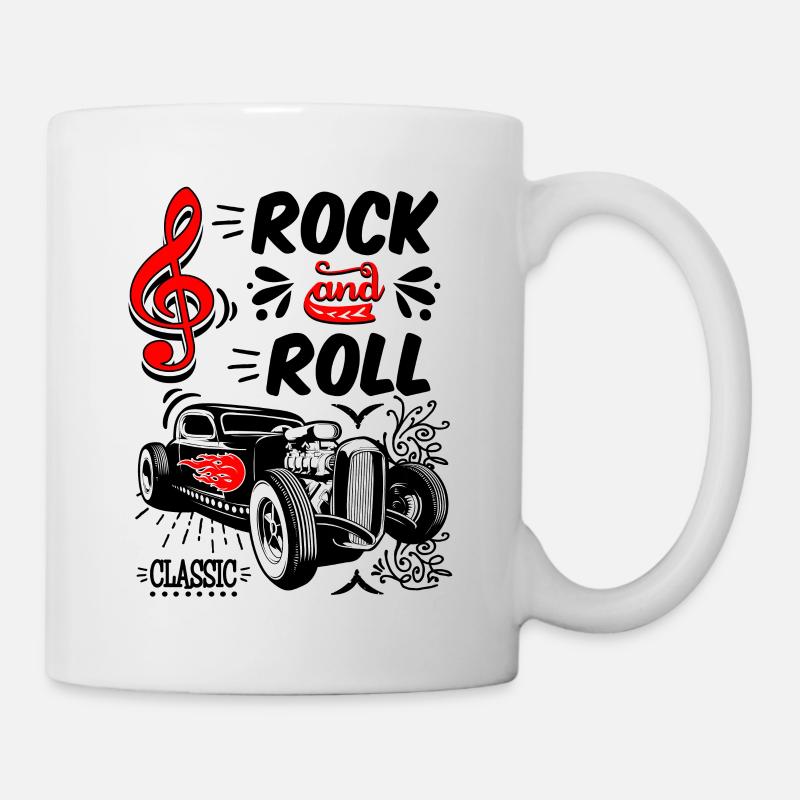 Rockabilly Voitures Vintage Rocker Rock N Roll - Mug blanc - blanc
