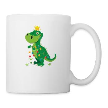 Lustiges Tree Rex Weihnachten T-Rex Dinosaurier Xm - Tasse - Weiß - Rechts