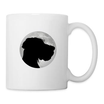 Chiens de chien de chasse de la lune à poil dur allemand - Mug blanc - blanc - Droite