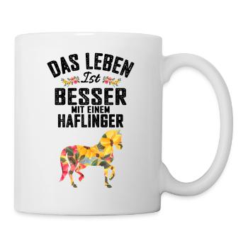 Haflinger Pferd - Tasse - Weiß - Rechts