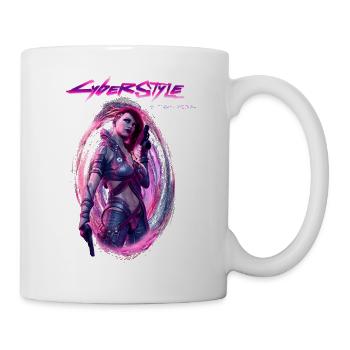 Mujer sexy cyborg Cyber style cyberpunk2077 Fanart - Mug - white - Right