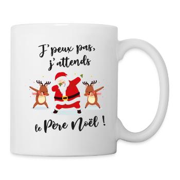 J'PEUX PAS, J'ATTENDS LE PÈRE NOËL - Mug blanc - blanc - Droite