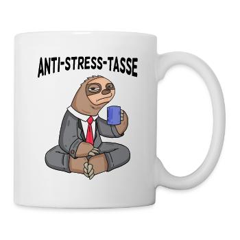 Anti Stress Tasse Faultier Kaffee Büroleben - Tasse - Weiß - Rechts