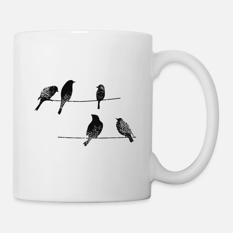 "Vögel" T-Shirt, Vögel - Tasse - Weiß