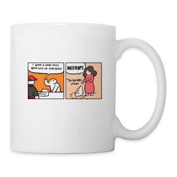 Ananas-Pizza Pizza-Liebhaber Geschenk - Tasse - Weiß - Rechts