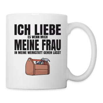 Handwerker Werkstatt Männer Geschenk - Tasse - Weiß - Rechts