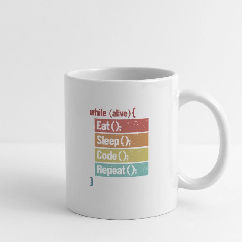 Eat Sleep Code Repeat Software Engineer Coder Mug blanc