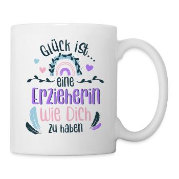 Erzieherin Geschenk Abschied Geburtstag - Tasse - Weiß - Rechts
