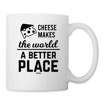 Cheese makes the world a better place - Mug - white - Right