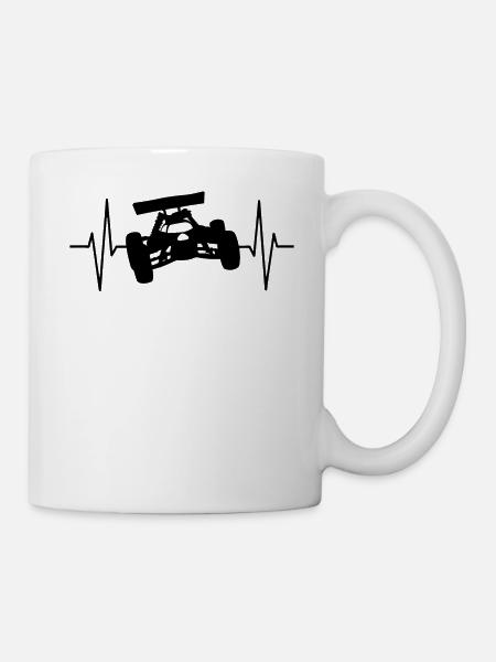 RC Auto Modellauto Modellbau EKG Linie Geschenk - Tasse - Weiß