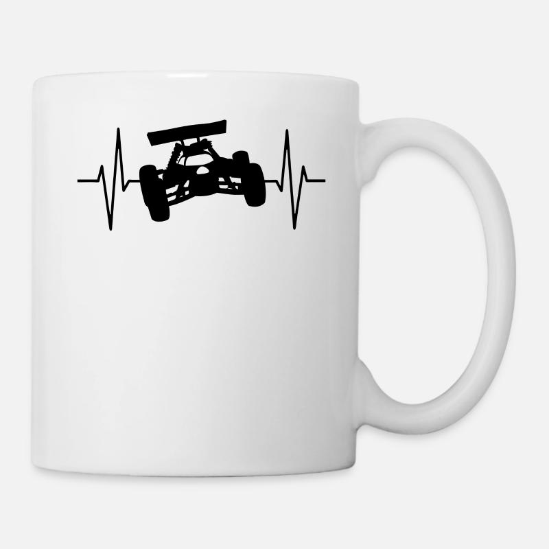 RC Auto Modellauto Modellbau EKG Linie Geschenk - Tasse - Weiß
