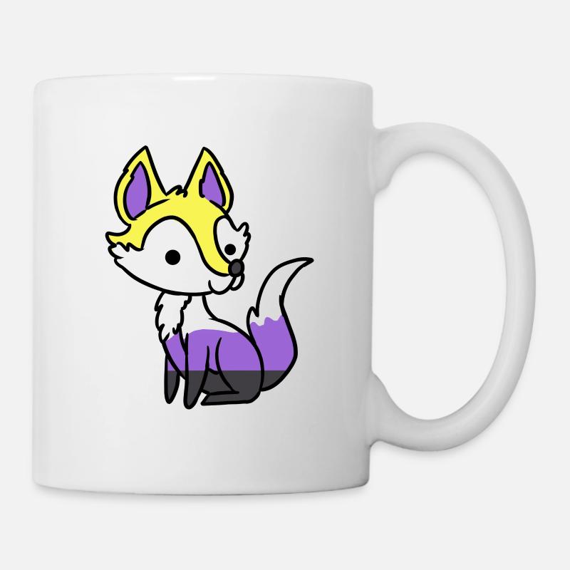Fierté non binaire Fox non binaire - Mug blanc - blanc
