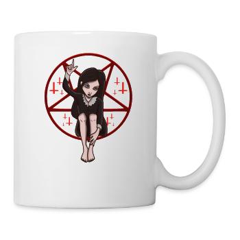 Symbole de la main perdant fille gothique unique - Mug blanc - blanc - Droite