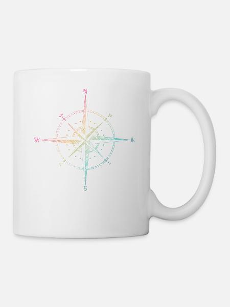 Compass, Kompass, Outdoor, Nature, Wildlife - Tasse - Weiß