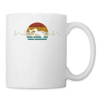 Wakeboard Wakeboarding EKG Herzlinie Puls retro - Tasse - Weiß - Rechts