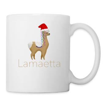 Weihnachten - Lama - Weihnachtlich - Lametta - Top - Tasse - Weiß - Rechts