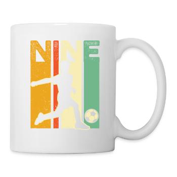 9. Geburtstag Fußballtrikot - 9 Jahre altes Fußballspiel - Tasse - Weiß - Rechts