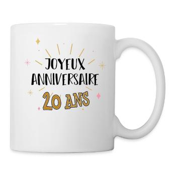 Joyeux anniversaire 20 ans cadeau 20 ans - Mug blanc - blanc - Droite