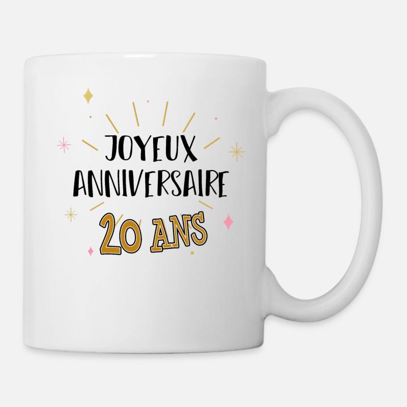 Joyeux anniversaire 20 ans cadeau 20 ans - Mug blanc - blanc