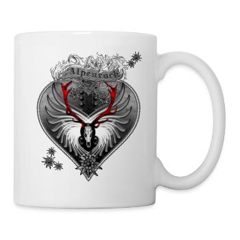 Alpine rock - deer design with skull & antlers - Mug - white - Right