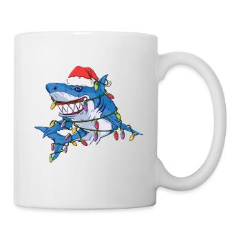 Santa Shark Christmas Lights - Mug blanc - blanc - Droite