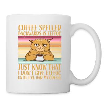 Café épelé à l'envers est caféine eeffoc café - Mug blanc - blanc - Droite