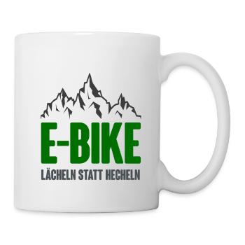 E-Bike - Lächeln statt hecheln - Tasse - Weiß - Rechts