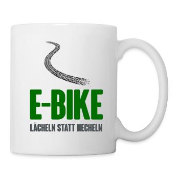 E-Bike - Lächeln statt hecheln - Tasse - Weiß - Rechts