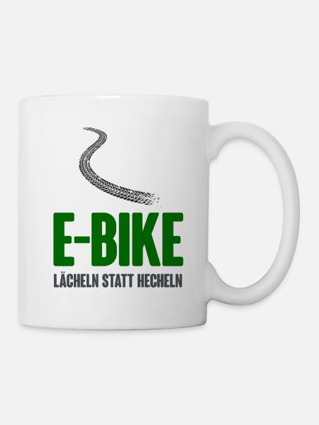 E-Bike - Lächeln statt hecheln - Tasse - Weiß