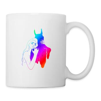 Hug Teufel Umarmung Halloween Geschenk Satan - Tasse - Weiß - Rechts