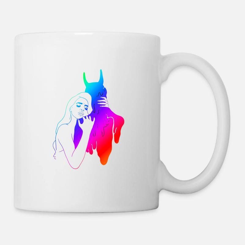 Hug devil hug Halloween gift Satan - Mug - white