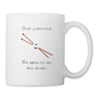 Date Schlagzeuger Schlagzeug drummer band geschenk - Tasse - Weiß - Rechts