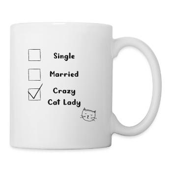 Verrückte Katze Dame Katze Mutter Geschenk - Tasse - Weiß - Rechts