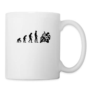 Evolution Motorrad - Tasse - Weiß - Rechts