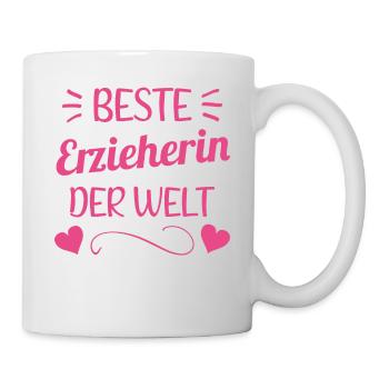 Beste Erzieherin Geschenk Kindergärtnerin - Tasse - Weiß - Rechts