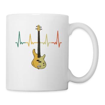 Bass guitar heartbeat - gift for bass player - Mug - white - Right