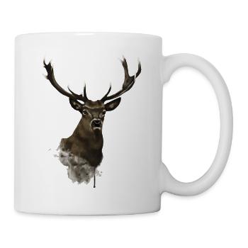 Hirsch - Tasse - Weiß - Rechts