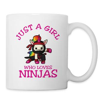 Juste une fille qui aime la licorne Ninjas - Mug blanc - blanc - Droite