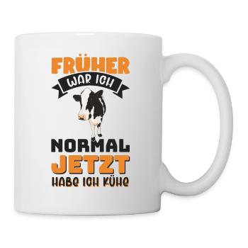 Kuh Kühe Spruch Bauer Landwirt Tiere Geschenkidee - Tasse - Weiß - Rechts