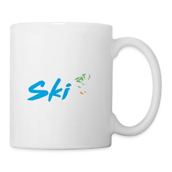 Eat Sleep Ski Repeat Geschenkidee Skifahrer - Tasse - Weiß - Rechts